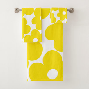 Retro Neon Yellow Daisies #1 #decor #art Bad Handdoek
