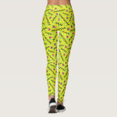Retro Neon Yellow Doddle Pattern van 80/90 Leggings (Achterkant)
