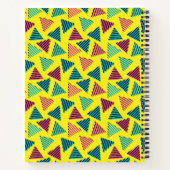 Retro Neon Yellow Triangles Pattern van 80 en 90 Notitieboek (Achterkant)