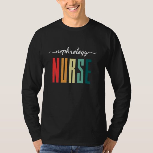 Retro Nephrology Nurse T-shirt (Voorkant)