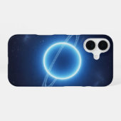 Retro Neptunus Gloed iPhone 16 Hoesje (Achterkant horizontaal)