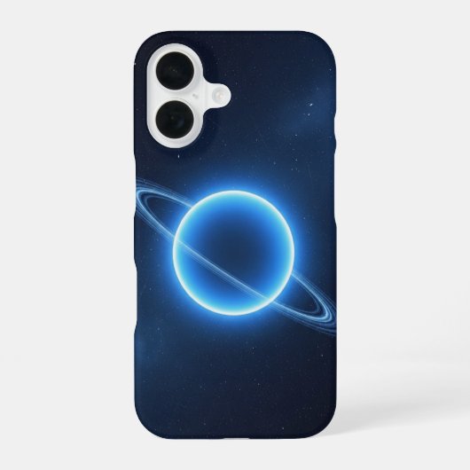 Retro Neptunus Gloed iPhone 16 Hoesje (Achterkant)