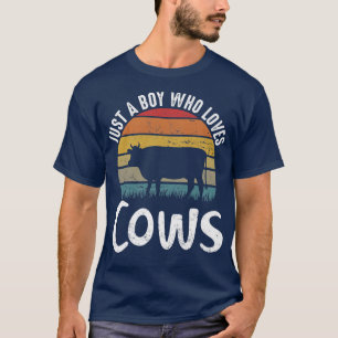 Retro net een jongen die van Koeien houdt... Funny T-shirt