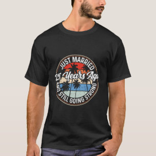 Retro net getrouwd 25 jaar geleden 25e bruiloft An T-shirt