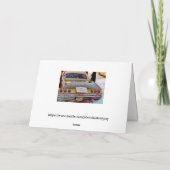 RETRO NET GETROUWD AUTO 1968 FAB FUNNY JUST MERRIE KAART (Achterkant)