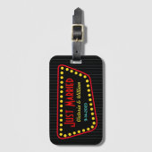 Retro net getrouwd bruiloft Bagagelabel cadeau (Voorkant (verticaal))