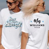 Retro Net Getrouwd Meneer en Mevrouw Blauw Zwart & T-shirt