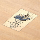  retro net getrouwd paar komische bruiloft acryl uitnodigingen (Laagn)