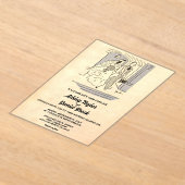  retro net getrouwd paar komische bruiloft acryl uitnodigingen (Laagn)