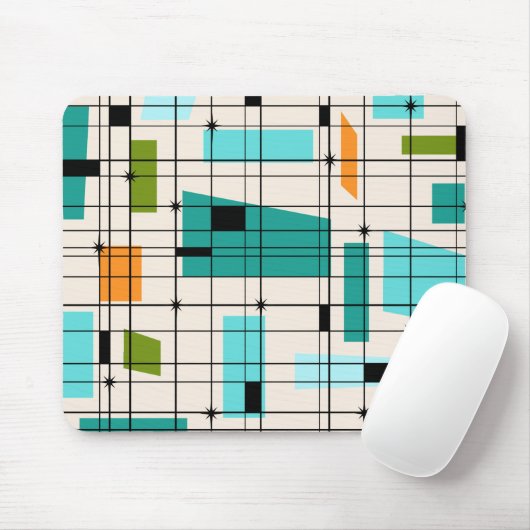 Retro Net & Starbursts Mousepad Muismat (Met muis)