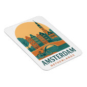 Retro Netherlands Magnet - Vintage Amsterdam Canal Magneet (Rechterzijde)