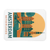 Retro Netherlands Magnet - Vintage Amsterdam Canal Magneet (Horizontaal)