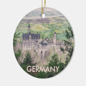 Retro Neuschwanstein kasteel in Duitsland Keramisch Ornament (Links)