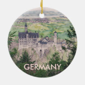 Retro Neuschwanstein kasteel in Duitsland Keramisch Ornament (Achterkant)