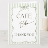Retro Neutral Bow Cafe Bebe Coffee Baby Shower Bedankkaart (Voorkant)