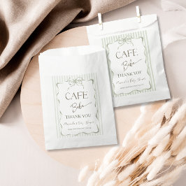 Retro Neutral Bow Cafe Bebe Coffee Baby Shower Bedankzakje