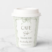 Retro Neutral Bow Cafe Bebe Coffee Baby Shower Papieren Bekers (Achterkant)