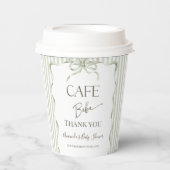 Retro Neutral Bow Cafe Bebe Coffee Baby Shower Papieren Bekers (Voorkant)