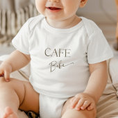 Retro Neutral Bow Cafe Bebe Coffee Baby Shower Romper