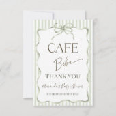 Retro Neutrale Boog Cafe Bebe Koffie Baby Shower Bedankkaart (Voorkant)
