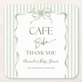 Retro Neutrale Boog Cafe Bebe Koffie Baby Shower Kartonnen Onderzetters