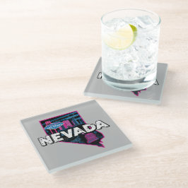 Retro Nevada Silhouet Glazen Onderzetter