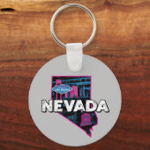 Retro Nevada Silhouet Sleutelhanger (Voorkant)