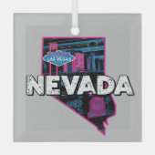 Retro Nevada Silhouette Glas Ornament (Voorkant)