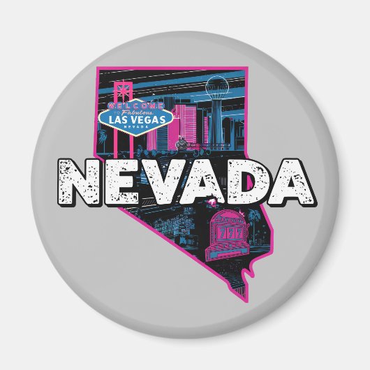 Retro Nevada Silhouette Magneet (Voorkant)