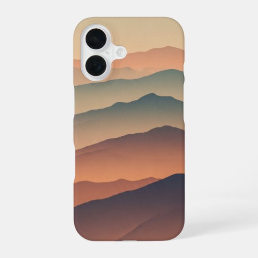 Retro Nevelbergen iPhone 16 Hoesje (Achterkant)
