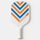 Retro New Amsterdam Chevron met naam Pickleball Paddle (Achterkant)