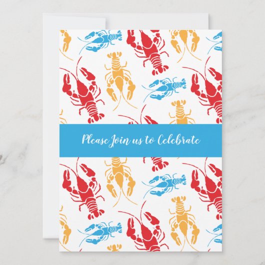 Retro New England Lobster Bake Party Kaart (Achterkant)