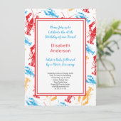 Retro New England Lobster Bake Party Kaart (Staand voorkant)