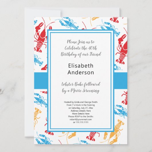 Retro New England Lobster Bake Party Kaart (Voorkant)
