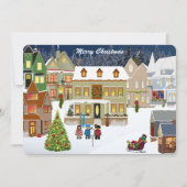 Retro New England Village Fotosjabloon Kerstmis Feestdagenkaart (Voorkant)