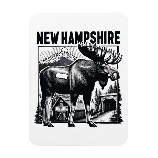 Retro New Hampshire Magneet (Verticaal)