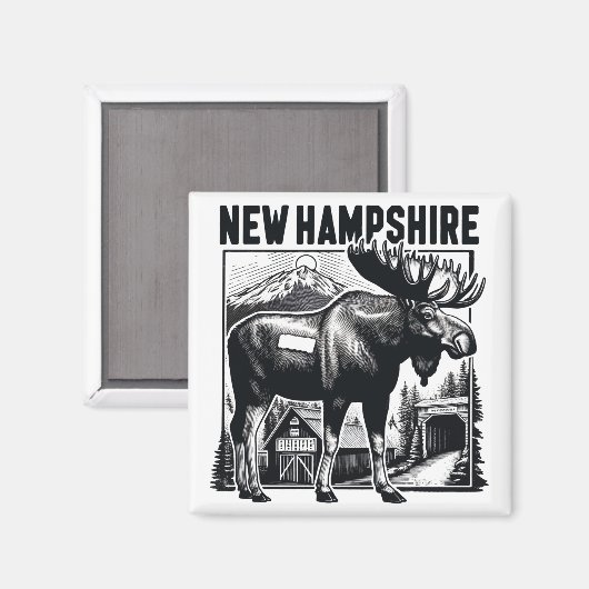 Retro New Hampshire Magneet (Voorkant / Achterkant)