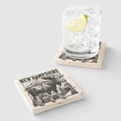 Retro New Hampshire Stenen Onderzetter (Zijkant)