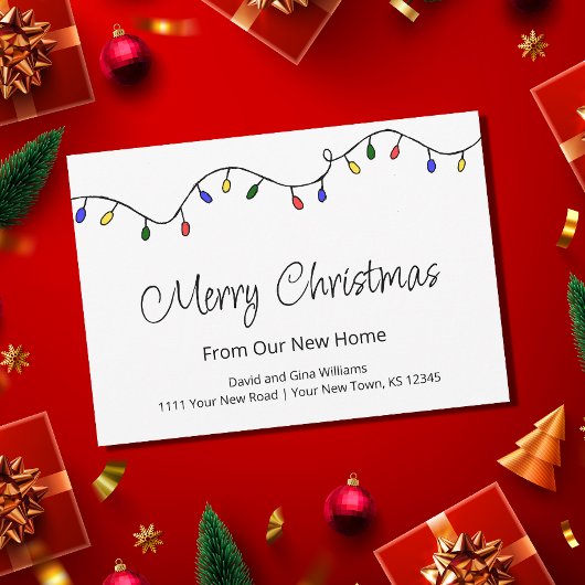 Retro New Home-kerstlampjes verplaatsen Aankondiging