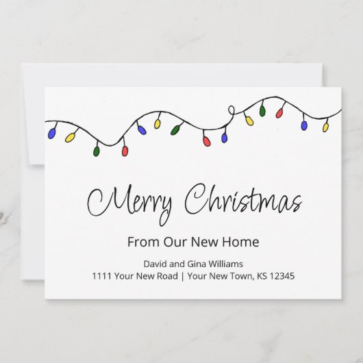 Retro New Home-kerstlampjes verplaatsen Aankondiging (Voorkant)