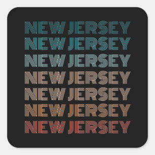 Retro New Jersey  Amerikaanse Staten Gifts Vierkante Sticker