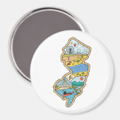 Retro New Jersey Cape May Atlantic City Souvenir Magneet (Voorkant / Achterkant)