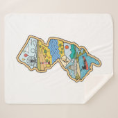 Retro New Jersey Cape May Atlantic City Souvenir Sherpa Deken (Voorkant (horizontaal))