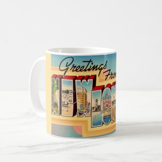 Retro New London Connecticut Mok (Voorkant links)