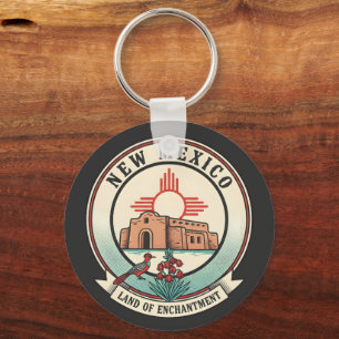 Retro New Mexico Land of Enchantment-badge Sleutelhanger