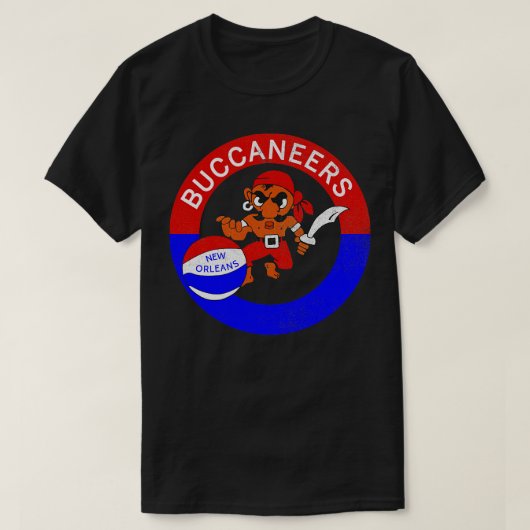 Retro New Orleans Buccaneers ABA Basketbal T-shirt (Design voorkant)