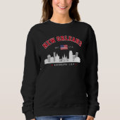 Retro New Orleans City Skyline Sweatshirt (Voorkant)