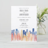 Retro New Orleans Destination Wedding Waterverf Kaart (Staand voorkant)