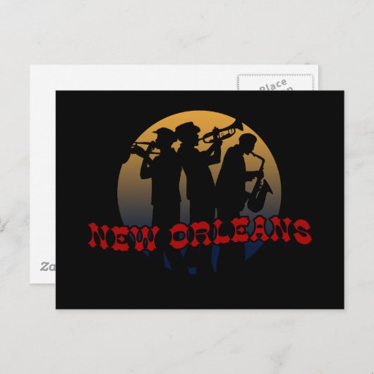 Retro New Orleans Jazz Briefkaart (Voorkant / Achterkant)