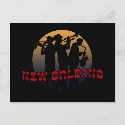 Retro New Orleans Jazz Briefkaart (Voorkant)